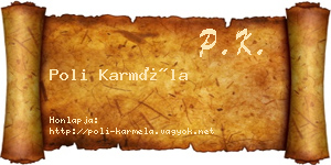 Poli Karméla névjegykártya